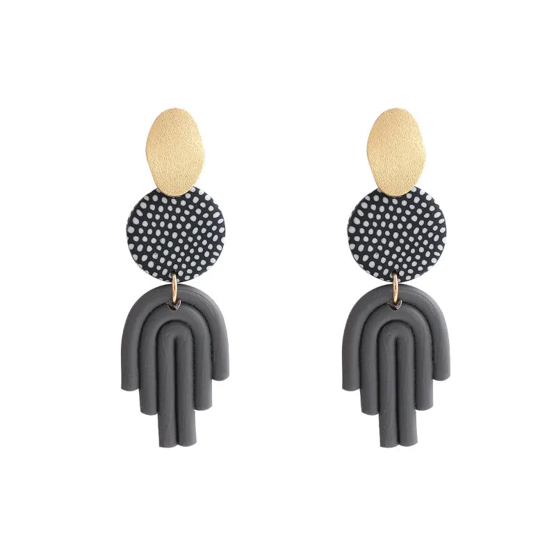 Sophisticated Polka Dots Black and White Statement Earring Collection