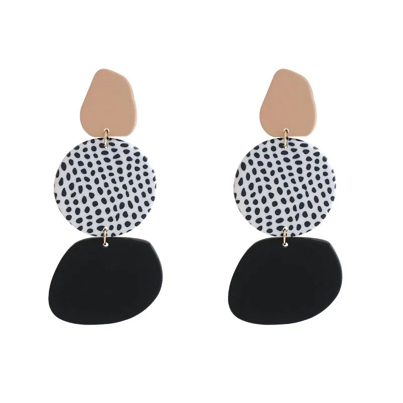 Sophisticated Polka Dots Black and White Statement Earring Collection