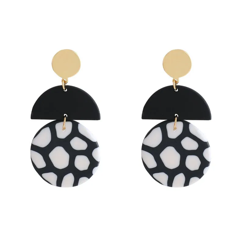 Sophisticated Polka Dots Black and White Statement Earring Collection