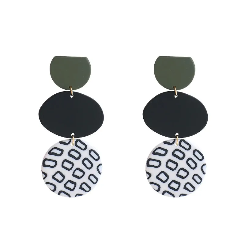 Sophisticated Polka Dots Black and White Statement Earring Collection