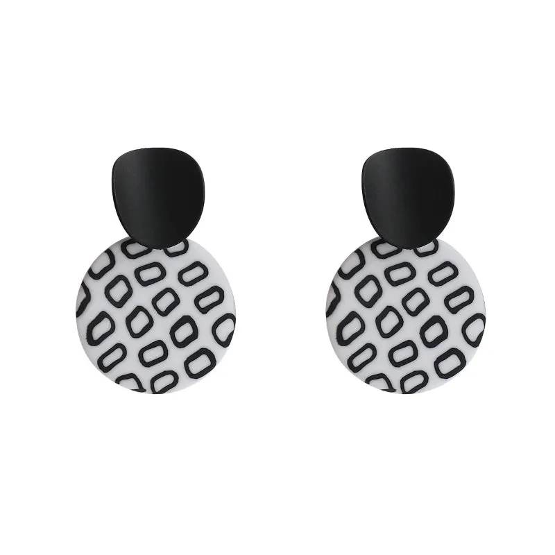 Sophisticated Polka Dots Black and White Statement Earring Collection