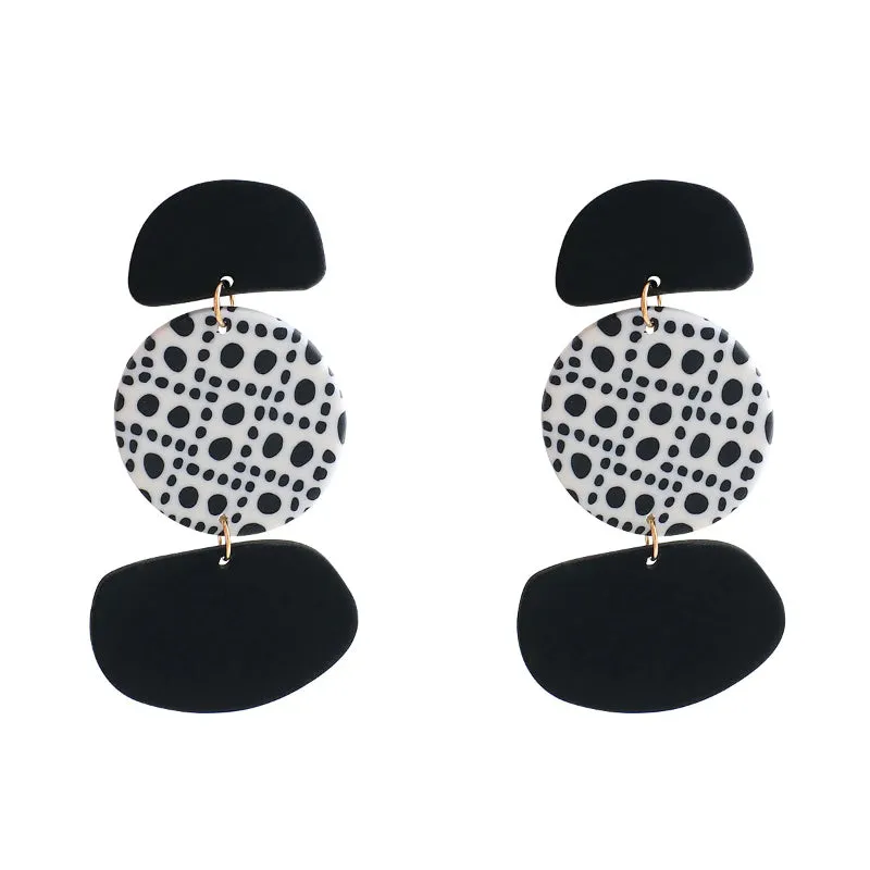 Sophisticated Polka Dots Black and White Statement Earring Collection