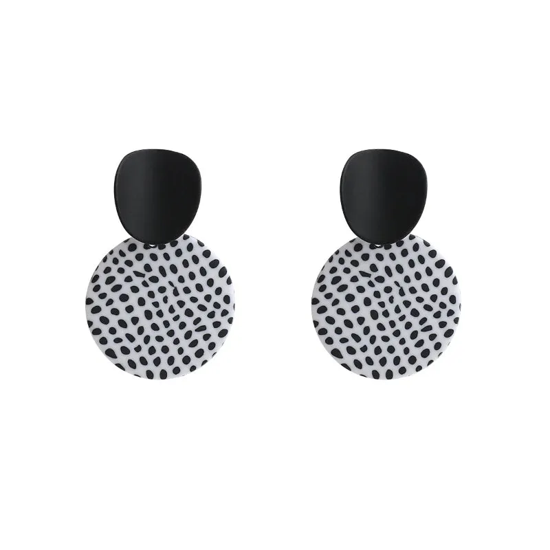 Sophisticated Polka Dots Black and White Statement Earring Collection