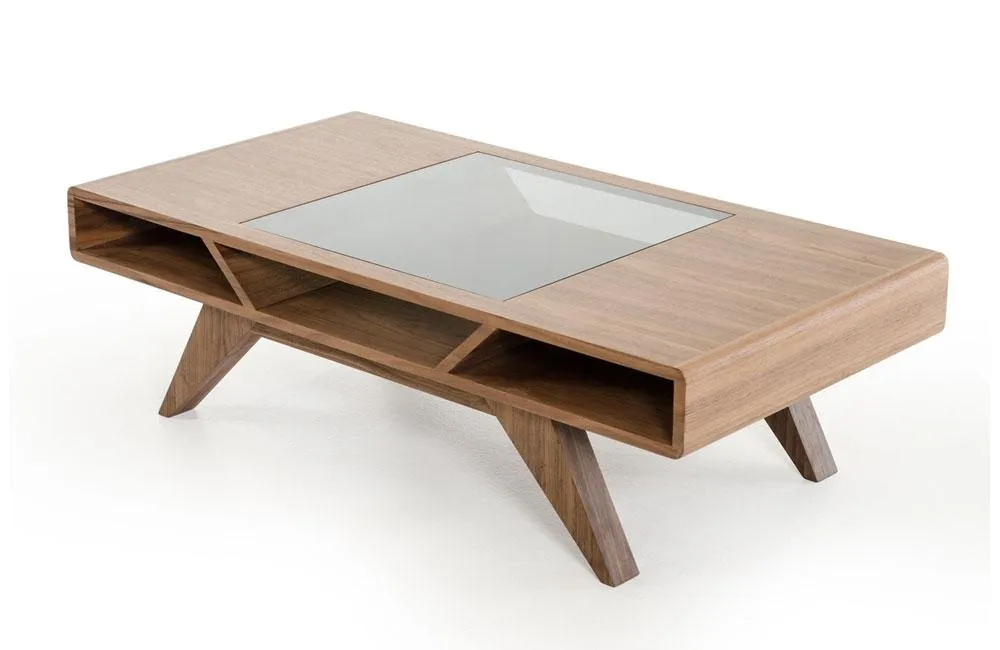 Soria Modern Walnut Coffee Table