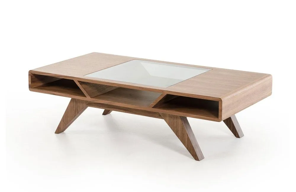 Soria Modern Walnut Coffee Table