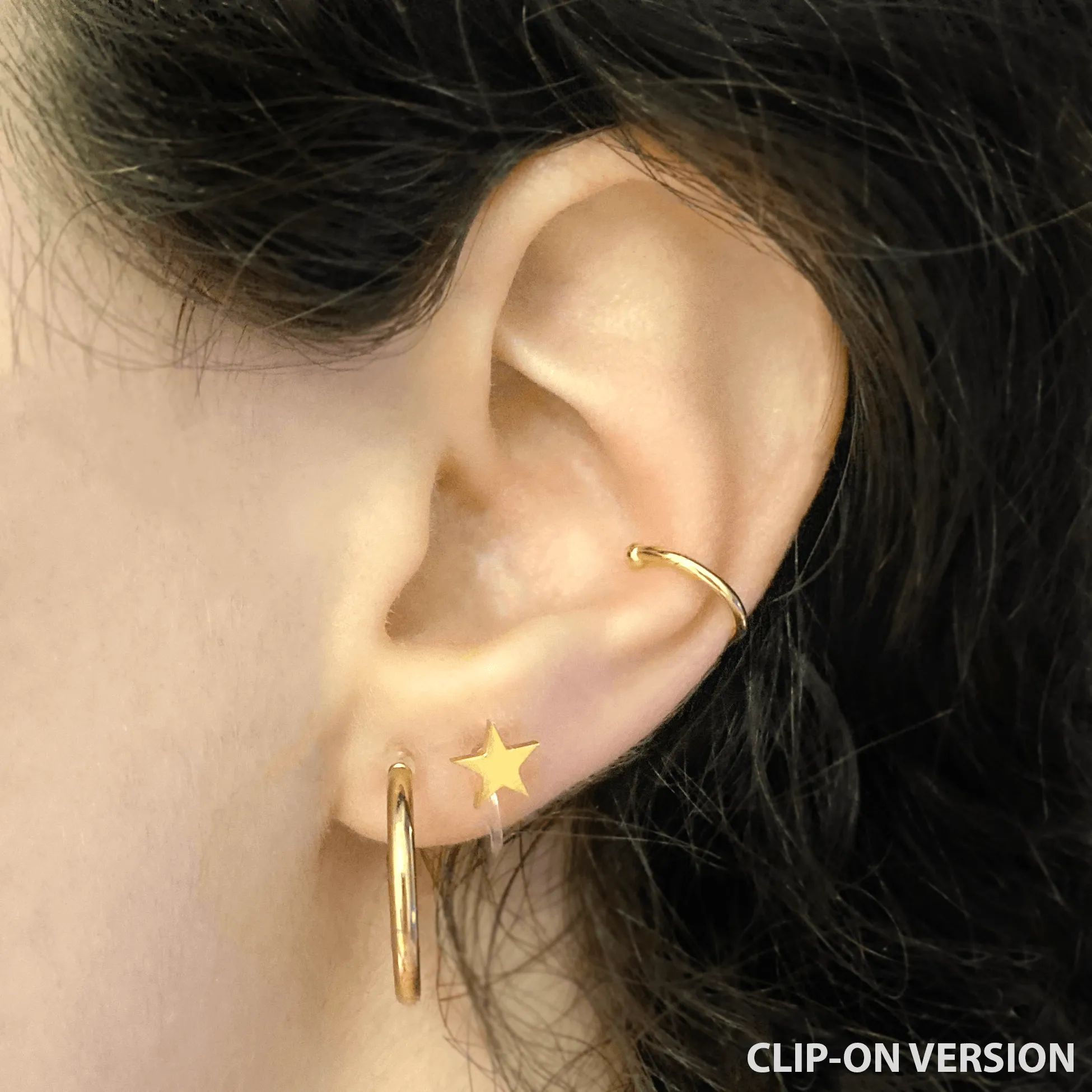 STAR STUD CLIP-ON EARRINGS