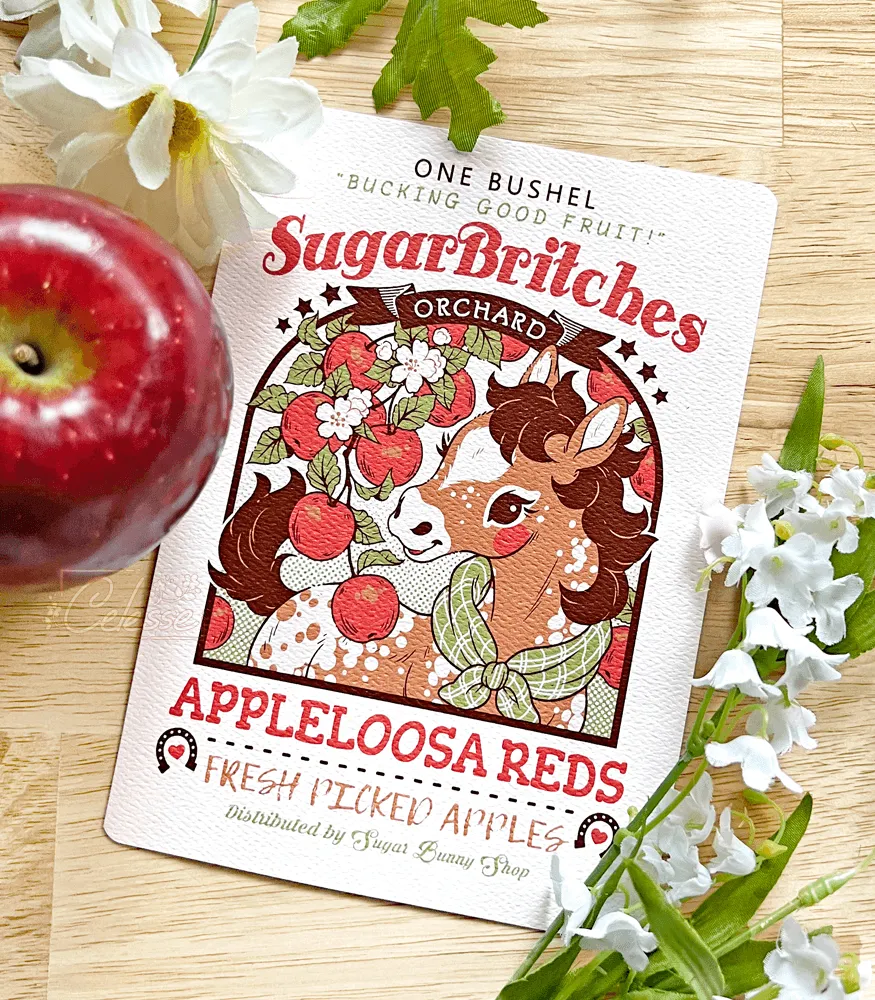 SugarBritches Orchard Appleloosa Reds Textured Print