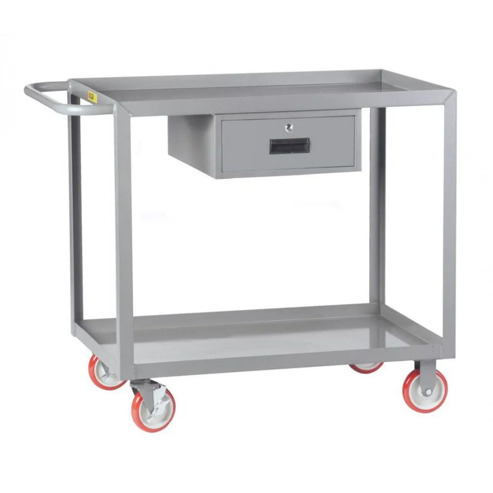 Welded Service Cart w/ Drawer and Retaining Lips