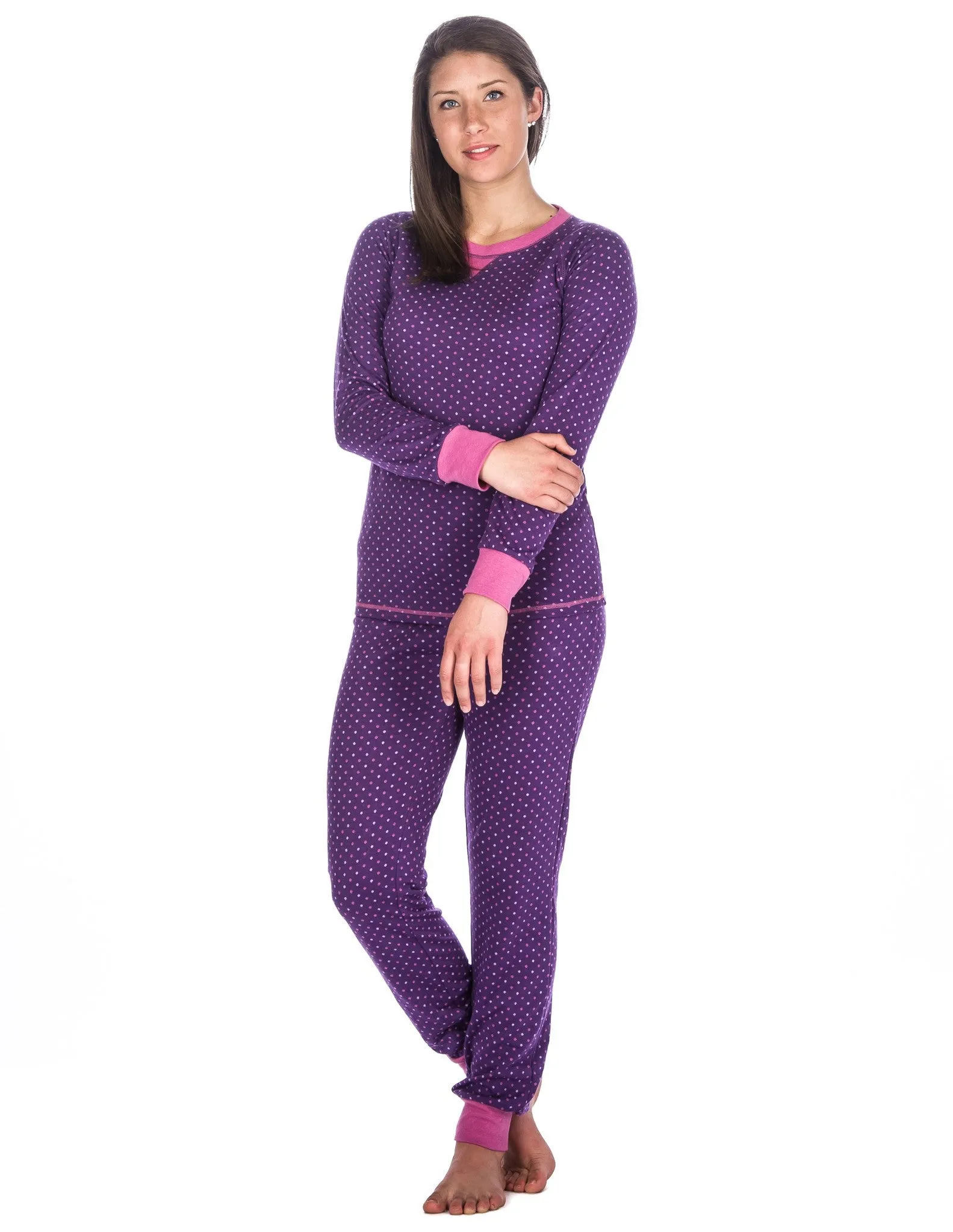 Women's Double Layer Knit Jersey Fitted Sleep Set