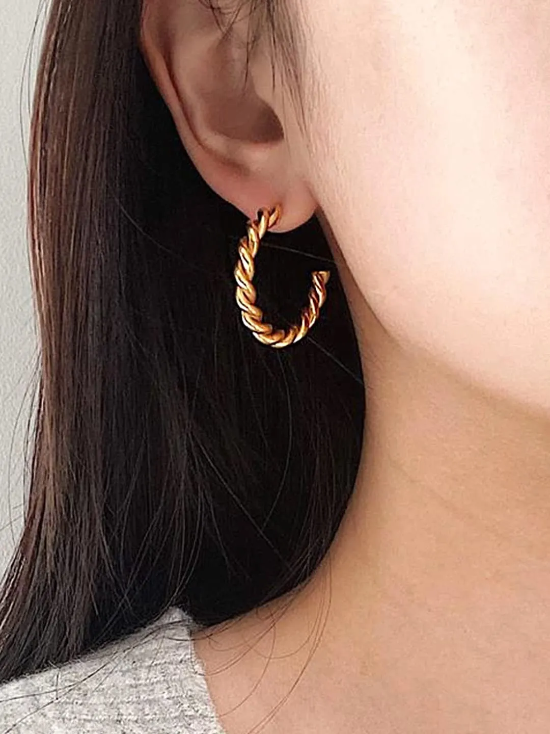 Yellow Chimes Earrings for Women and Girls Golden Hoops Earrings | Gold Plated Twisted Spiral Layered Hoop Earrings for Women | Birthday Gift for girls and women Anniversary Gift for Wife